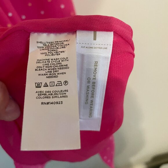 LOFT | Melrose Pink Dotted Criss Cross Back Swing Dress M NWT - Picture 5 of 7